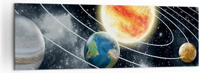 Produktbild von Bild auf Leinwand - Leinwandbild - Kosmos Planet - 160x50cm - Wand Bild - Wanddeko - Wandbilder - Leinwanddruck - Bilder - Kunstdruck - Wanddekoration - Leinwand bilder - Wandkunst - AB160x50-3646