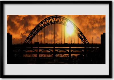 Produktbild von Bild 70x50 MDF-Rahmen Wandkunst Bridge-Architektur