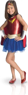 Produktbild von Wonder Woman-Mädchenkostüm Superhelden-Kinderkostüm rot-blau - 116/128 (7-8