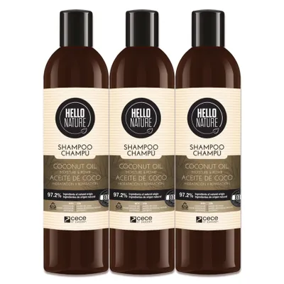 Produktbild von Shampoo Repair Kokosöl Pantenol Naturkosmetik Haarpflege Haarschäden Bio Vegan, 3x 300ml