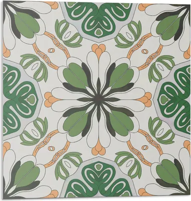 Produktbild von Blumenmuster In Symmetrie – Selbstklebende Fliesen – Wandverkleidung – Wandpaneel – PVC Fliesen – Vinylflisen – PCV Flisen – Selbstklebend – Wanddeko – 20 Stück 20 x 20 cm