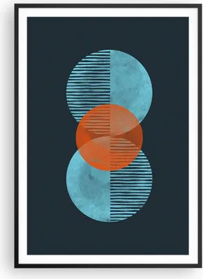 Produktbild von Gerahmtes Poster - Schwarzer Rahmen - Abstraktion Räder Gürtel - 70x100 cm - Wand Bild - Wanddeko - Wandbilder - Kunstposter - Wandposter - Bilderrahmen - Bilder - Kunstdruck - P2BPA70x100-4670