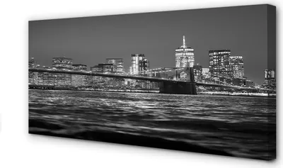 Produktbild von Leinwandbild 120x60 Wandkunst Brücke Fluss-Panorama
