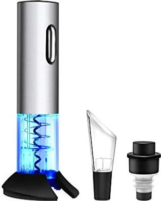 Produktbild von Elektrisch Flaschenöffner, Wiederaufladbar Korkenzieher Elektrisch, Weinflaschenöffner mit USB-Ladeanschluss, Folienschneider, Vakuumverschluss und