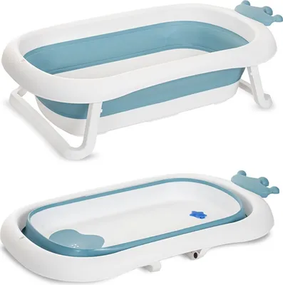 Produktbild von Lorelli Babybadewanne Royal 83 cm faltbar, Kanalabdeckung, stabile Beine blau