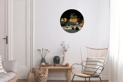 Produktbild von MuchoWow® - Wand Bild - Wohnzimmer - Runde Bilder - Alubilder - Kunst für zu Hause - Aluminium - Wanddekoration