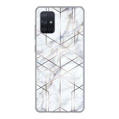 Produktbild von MuchoWow® Handyhülle Schutzhülle Hülle für Samsung Galaxy A51 5G Marmor - Gold - Weiß Silikon Softcase Handy Hülle - Abbildung