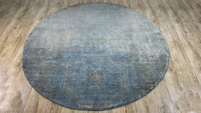 Produktbild von Teppich ZIEGLER-ORIGINAL | Farbe: Blau; Größe: 209x209 cm | strapazierfähig und leicht zu reinigen | Wohnzimmer | Schlafzimmer
