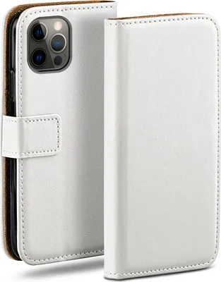 Produktbild von moex® Book Case kompatibel mit Apple iPhone 12 Pro Max - Hülle 360 Grad klappbar, Weiß
