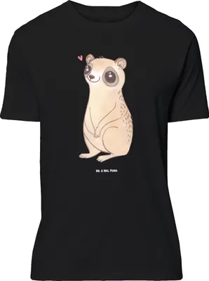 Produktbild von Mr. & Mrs. Panda Größe L T-Shirt Plumplori Glücklich - Schwarz - Geschenk, mit Spruch, Tshirt, Lustige Sprüche, Niedlich, Shirt, Glück