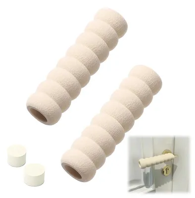 Image de Lot de 2 protections pour poignées de porte, protection pour poignées de porte, butoirs de porte, protection murale pour poignées de porte, cache-poignée en silicone, antistatique, butoirs pour poignées de porte, housse de protection élastique, poignées de porte de sécurité