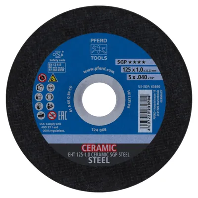 Image de PFERD Disque à tronçonner Ceramic SGP Steel Ø 125 x 1 mm droit - 61312510