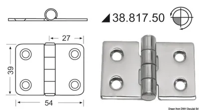 Zdjęcie produktu dla Zawiasy 2 mm thickness Osculati 38.817.50