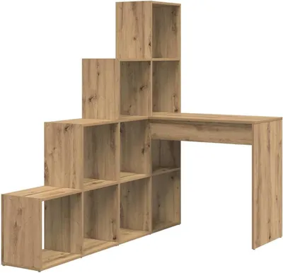Produktbild von Eckschreibtisch - Ecktisch - Schreibtisch für den Arbeitsplatz - Schreibtisch - Schreibtisch für Studenten - L-förmiges Design - Nachhaltiges Eichenholz