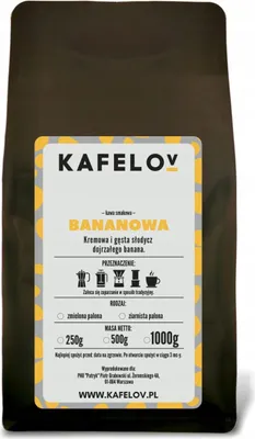 Produktbild von KAFELOV | Kaffeepulver Bananen-Geschmack 1000g - Aromatisch und cremig - 100% Arabica