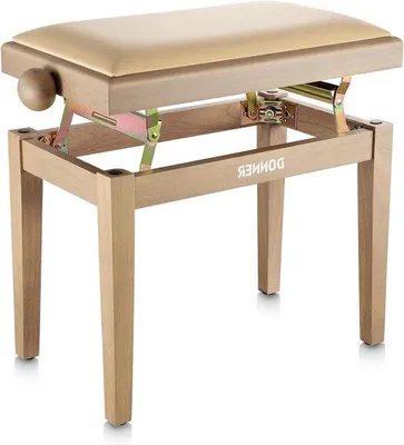 Immagine prodotto di Panca per pianoforte - Sedia regolabile - Intrattenimento musicale - Con regolazione in altezza - Dimensioni standard - Beige