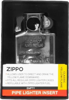 A Zippo pipe lighter insert is displayed in its packaging.