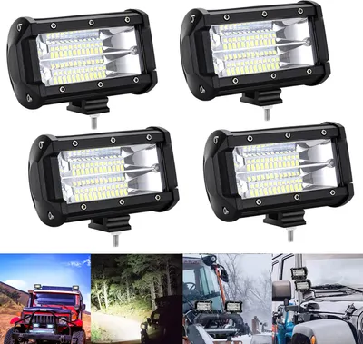 Image de LARS360 4 pièces 72W LED Projecteur de travail 12V 24V blanc réflecteur Projecteur auxiliaire de tracteur Projecteur de recul Worklight Projecteur LED pour tout-terrain, voiture, SUV, camion, voiture Etanche IP67