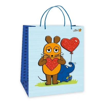 Produktbild von Geschenktasche Maus und Elefant 3D 26x32x11,5cm,