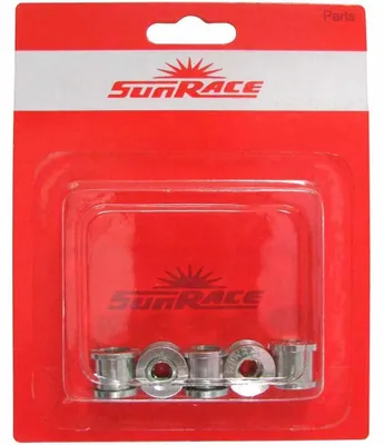 Productafbeelding van Sunrace set van 5 kettingbladschroeven, zilver. Zilver, one size