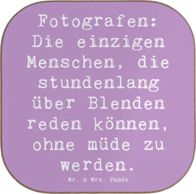 Produktbild von Mr. & Mrs. Panda Untersetzer für Gläser Spruch Fotografen Gespräche - Lavendeltraum - Geschenk, Berufsalltag, Tischuntersetzer, Berufsprodukte, Fotografenhumor, Fotograf