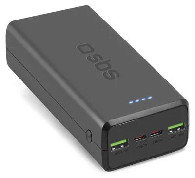Produktbild von SBS Powerbank 30.000mAh 2xUSB-C 20W/2xUSB 18W schwarz