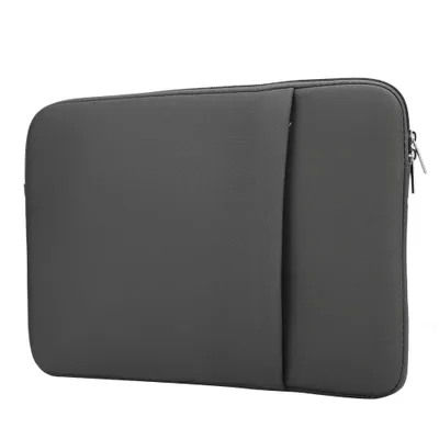 Zdjęcie produktu dla 14-calowa, przenośna, biznesowa, smukła torba na laptopa typu kopertówka – ochronna, odporna na wstrząsy, z matowego materiału, z kieszenią – jasnoszara