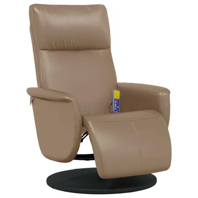 Image de Fauteuil inclinable de massage repose-pieds cappuccino