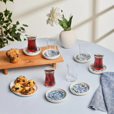 Theeglasset 12-teilig, 170 ml, für 6 Personen, blau