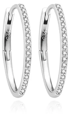 Produktbild von Ovale Ohrringe aus Silber mit Zirkonen AGUC3529/20