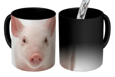 Obrázok produktu pre KitchenYeah® Magický hrnček Magické prasiatko - Zvieratá - biely 350 ml hrnček na zmenu farby nápad na darček - magický hrnček - fotohrnček - keramické hrnčeky - obrázky - hrnček na kávu - hrnček na nápoje - K