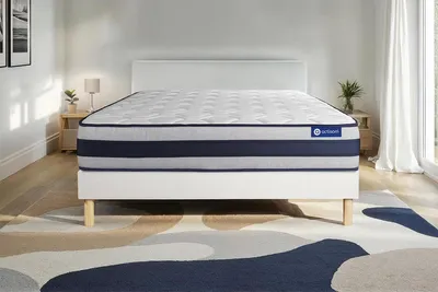 Productafbeelding van Actilatex ergonomische matras 160x190 cm + bedframe met lattenbodem, stevigheid graad 4, latex en traagschuim, hoogte: 24 cm