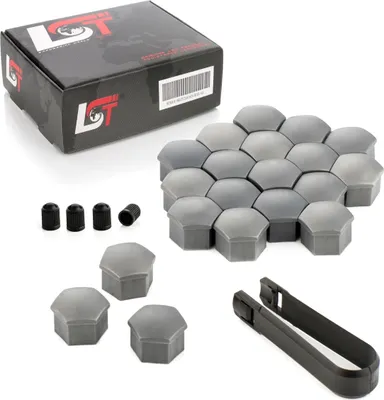Produktbild von 20x Radschrauben Abdeckung Kappen 17 mm grau für KIA HYUNDAI DAEWOO DAIHATSU