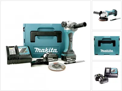 Immagine prodotto di Makita BGA 452 RFJ Smerigliatrice angolare a batteria 18V 115mm + 2x Makita Batterie BL1830 B + Caricabatterie + Valigetta Makpac
