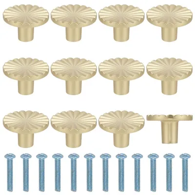 Image de Lot de 12 boutons de meubles dorés en zinc