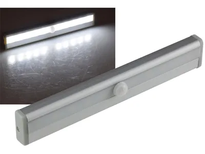 Produktbild von LED Schrankleuchte mit Bewegungsmelder, 80Lm, 4xAAA Batteriebetrieb