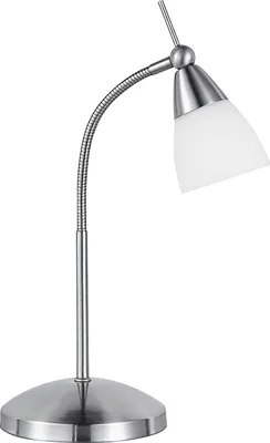 Zdjęcie produktu dla Paul Neuhaus 4430-55 Lampa stołowa Z elastycznym ramieniem i ściemniaczem dotykowym Wykonana ze stali i szkła opalowego, Zawiera żarówkę