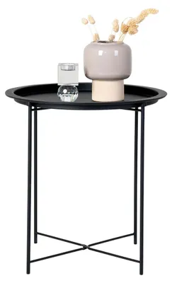 Produktbild von Beistelltisch Bastia aus schwarzem Stahl, ø47×50 cm