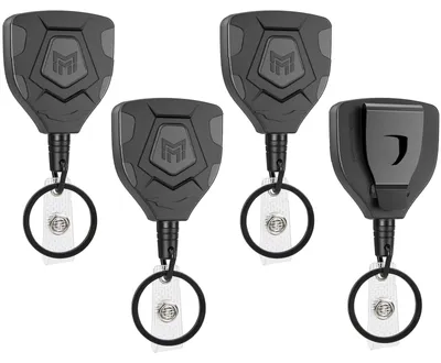 Image de Porte-clés rétractable robuste avec clip et câble en acier
