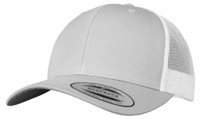 Imagen del producto de Gorra trucker clásica, bicolor, modelo FK1772 (talla única) (plateado/blanco)
