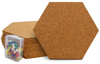 Immagine prodotto di Raylu Paper®: Pannelli esagonali in sughero autoadesivi per parete, confezione da 10 pezzi