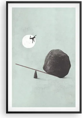 Produktbild von Gerahmtes Poster - Schwarzer Rahmen - Stein Hebel Physik - 61x91,5 cm - Wand Bild - Wanddeko - Wandbilder - Kunstposter - Wandposter - Bilderrahmen - Bilder - Kunstdruck - P2BPA61x91-4755