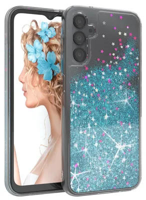 Produktbild von EAZY CASE - Glitzer Hülle kompatibel mit Samsung Galaxy A14 5G Glitzer Schutzhülle, Soft Case, Backcover Transparent mit Motiv