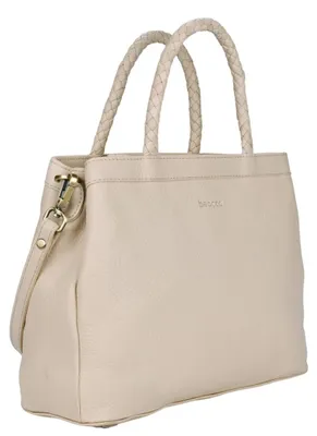 Productafbeelding van Beocca leren handtas, gemaakt van plantaardig gelooid leer, medium formaat, elegante dameshandtas, handgemaakt, beige