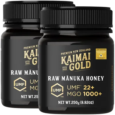 Produktbild von Kaimai Gold MGO 1000+ / UMF 22+ Manuka Honig * 2x 250g Premium Monofloral UMF® Certified Neuseeland ManukaHonig * 800 820 829 830 850 1046 1122 1200