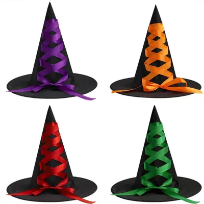 Heksenhoed-Set 4 Stück Halloween Kostümhut Polyester