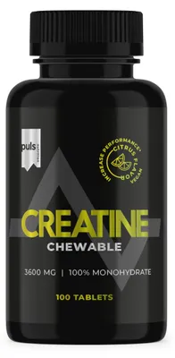Immagine prodotto di PULS Nutrition Creatina masticabile gusto agrumi, 100 compresse masticabili – Vegano, 3.600 mg monoidrato di creatina per porzione – Con Creapure per