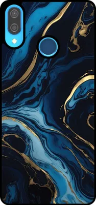 Produktbild von Smartphonica Telefon Fall geeignet für Huawei P20 Lite / Nova 3E mit Marmor Druck - TPU zurück Abdeckung Fall Gold blau Marmor Design - Gold Blau