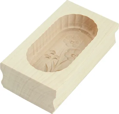 Produktbild von Butterform, eckig, 125 Gramm, Blume E aus Holz 14 cm