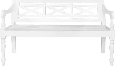Immagine prodotto di Panca Batavia bianca 123 cm in legno massiccio di mogano
